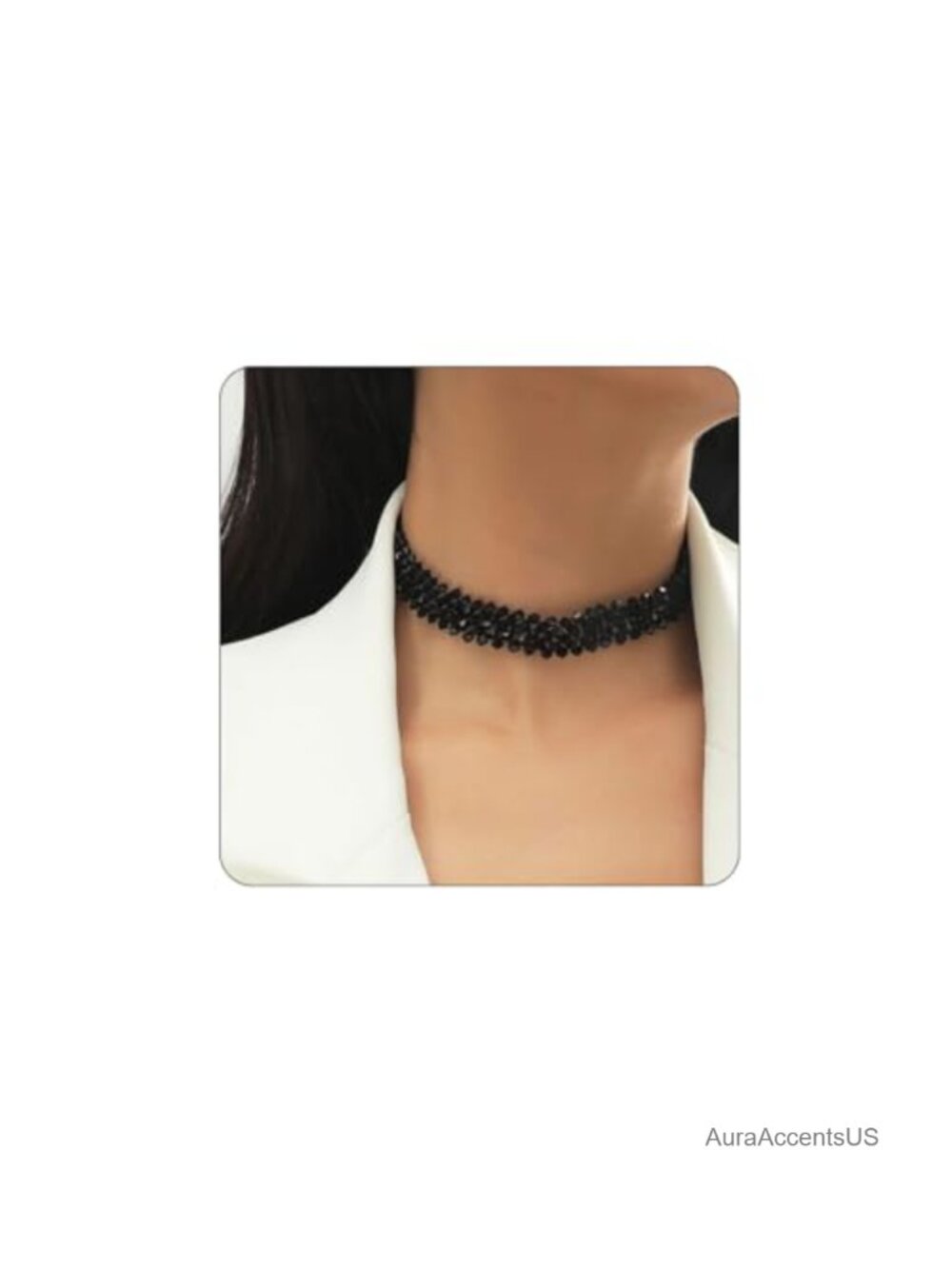 Handmade Braided Crystal Choker Necklace Adjustable Wide Collar